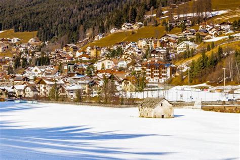 Italian Village In Dolomites Stock Image Image Of Illuminated Italy