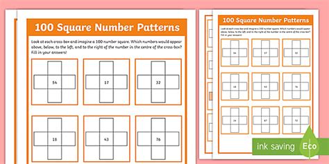 100 Square Number Patterns Worksheet Teacher Made Twinkl