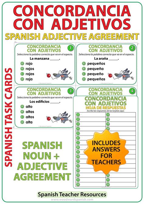 Los Adjetivos Adjectives In Spanish Adjetivos Sustantivos Y The Best