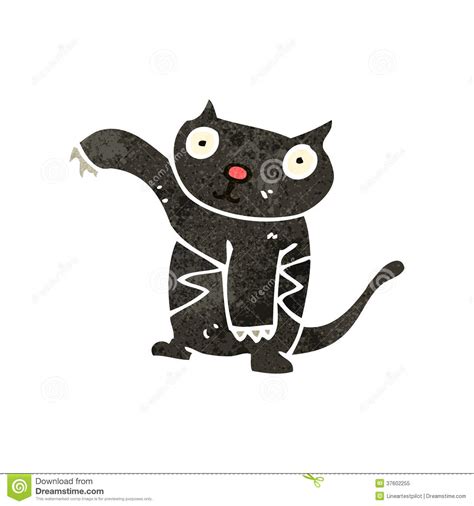 Retro Cartoon Black Cat Royalty Free Stock Photo Image