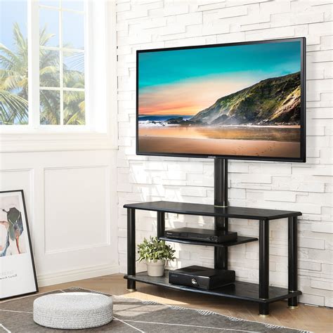 Fitueyes 2 In 1 Floor Tv Stand With Swivel Mount For 32 To 70 Inch