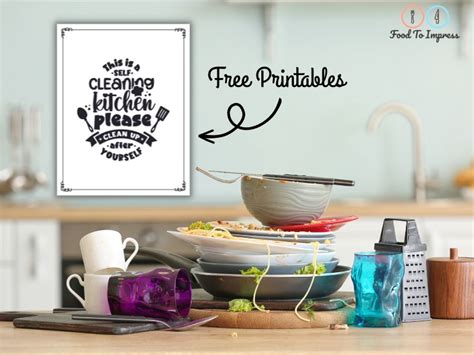 Kitchen Printable Clean Up After Yourself Signs Free Food To Impress