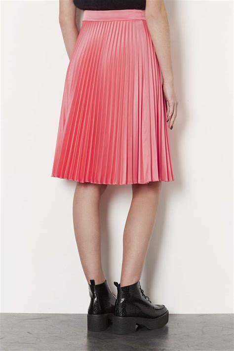 Topshop Pink Sunray Pleat Skirt In Pink Lyst