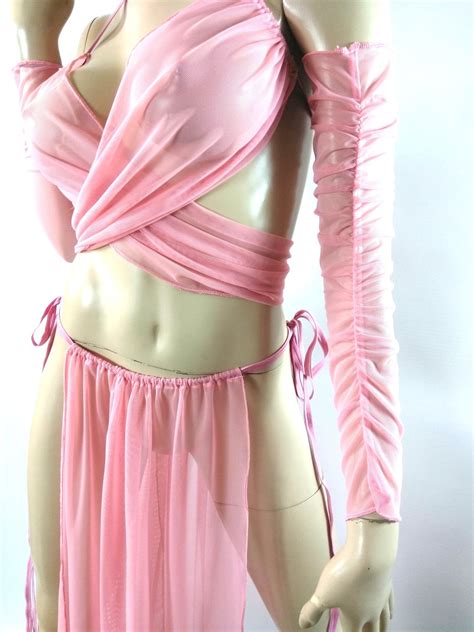 Gorean Slave Sheer Light Pink Role Play Costume White Todo El Etsy