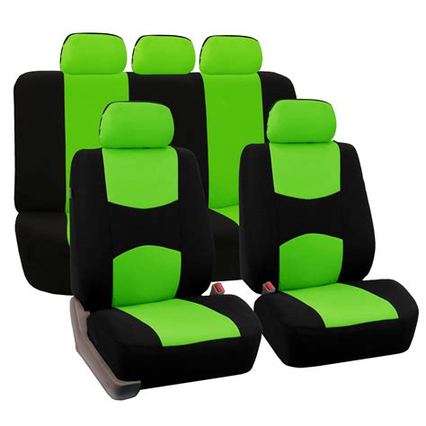 Fh Group Universal Flat Cloth Fabric 5 Headrests Full Set Car Seat
