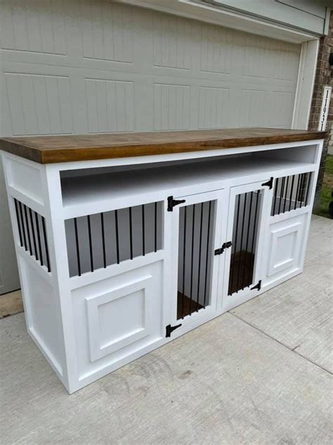 Double Dog Crate Furniture Dog Kennel With Shelf Custom Dog Kennel