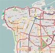 Large detailed road map of central part of Beirut city | Beirut ...