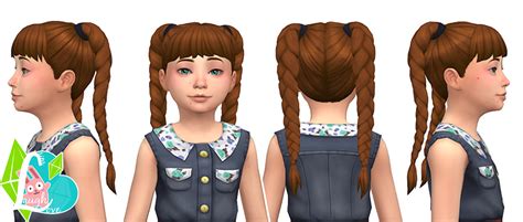 Sims 4 Ccs The Best Flirty Braids Summer Pigtails Collection By