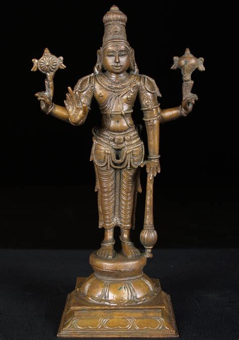 Sold Standing Bronze Vishnu Statue 12 57b56 Hindu Gods And Buddha Statues