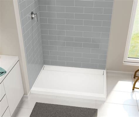 Distinct 48 48 X 32 Acrylic Alcove Or Corner Shower Base With Back
