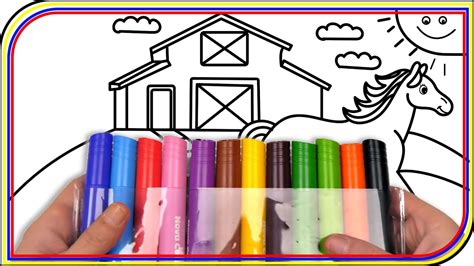 Colorful Horse Coloring And Drawing Akn Kids House Youtube