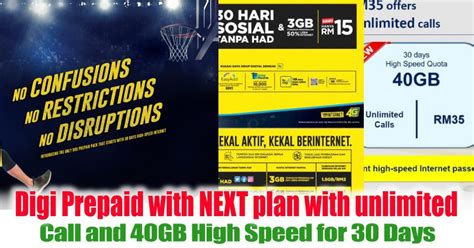 Shortly after hotlink introduced its prepaid unlimited offering, celcom is now introducing its truly unlimited prepaid that's priced from rm12. Digi Prepaid with NEXT plan with unlimited Call and 40GB ...