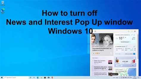 How To Turn Off News And Interests Pop Up Window Taskbar Windows Youtube