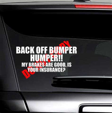 1pc Back Off Bumper Humper Tailgate Funny Truckcar Window Vinyl Decal