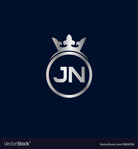 Initial Letter Jn Logo Template Design Royalty Free Vector