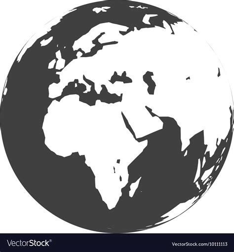 Planet Map Earth World Sphere Icon Graphic Vector Image