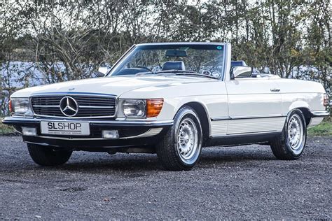 1985 Mercedes Benz 500sl R107 2325 Classic White With Blue Leather