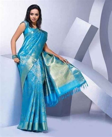 Telugu Web World Light Blue Wedding Silk Pattu Saree