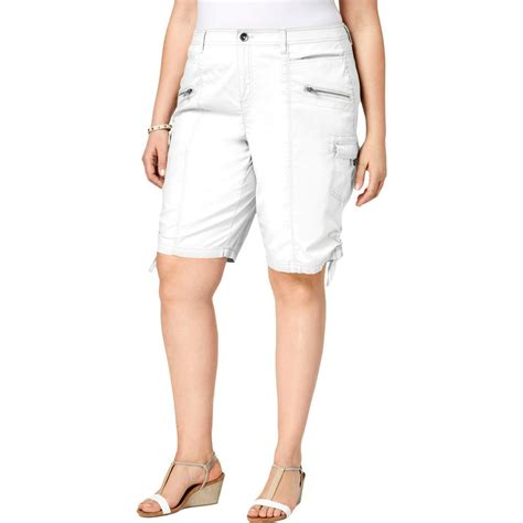 Style And Co Style And Co Womens Plus Mid Rise Bermuda Cargo Shorts