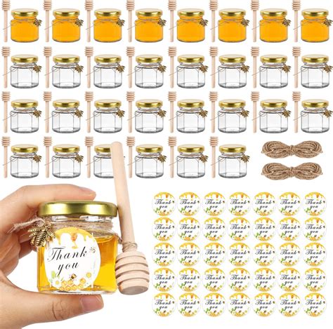 Amazon Xing Ruiyang Oz Hexagon Mini Glass Honey Jars Pack