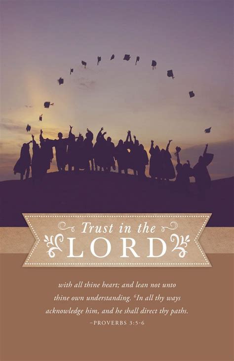 Church Bulletin 11 Graduation Trust In The Lord Pack Of 100 Proverbs 3 5 6 Lord Proverbs