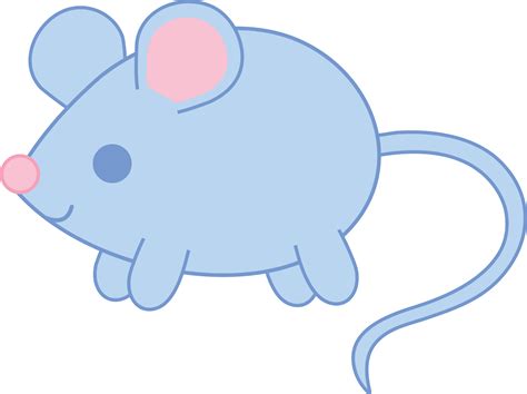 Baby Blue Mouse Free Clip Art