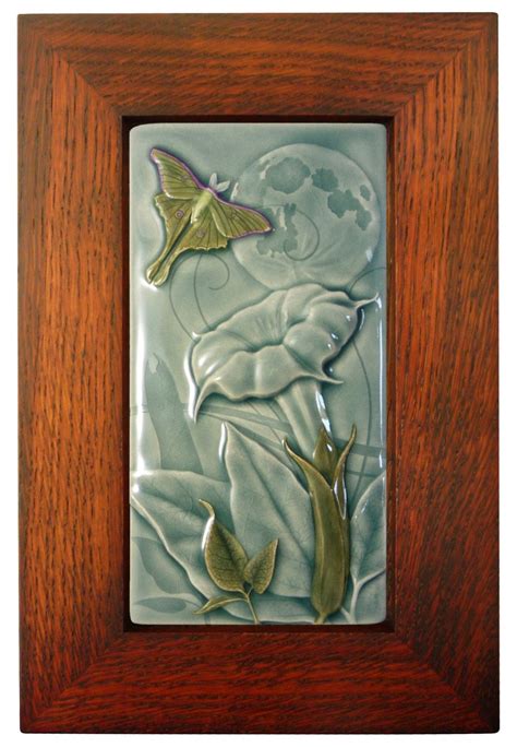 Luna Ceramic Tile Home Decor Wall Art Art Tile 4 X 8 Inches By