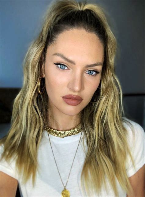Candice Swanepoel High Ponytail With Messy Waves Candice Swanepoel