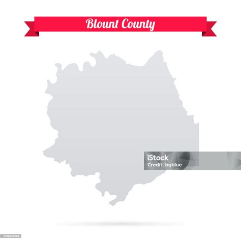 Blount County Tennessee Map On White Background With Red Banner Stock