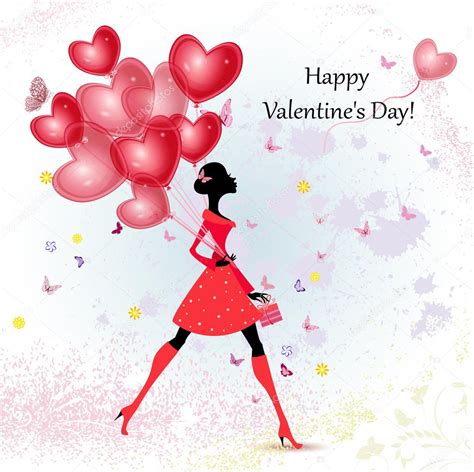 Card Design Girl With Valentines Day Stock Vector Image By ©oksana