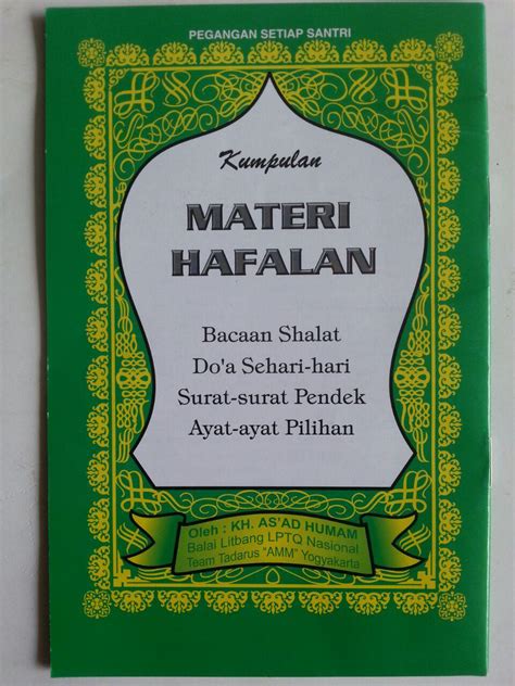 Maybe you would like to learn more about one of these? Buku Kumpulan Materi Hafalan Bacaan Shalat Doa Surat Ayat ...
