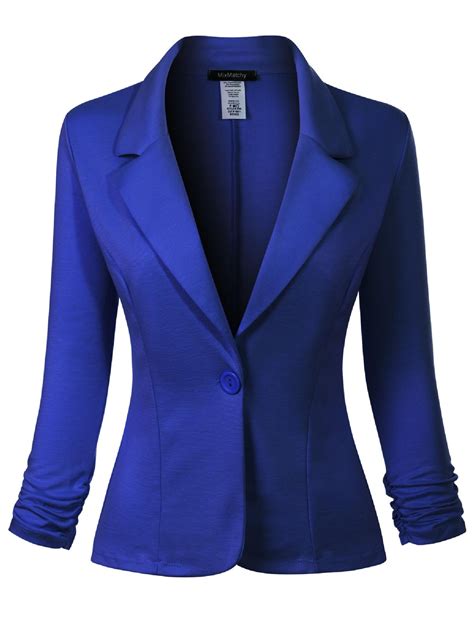 Made By Olivia Womens Classic Casual Work Solid Color Knit Blazer