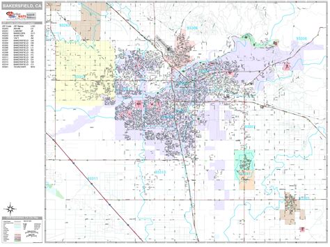 Bakersfield California Wall Map Premium Style By Marketmaps Mapsales