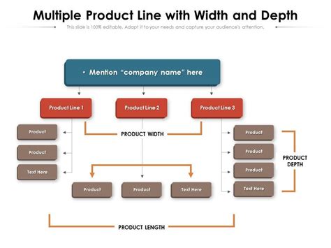 Multiple Product Line With Width And Depth Presentation Graphics