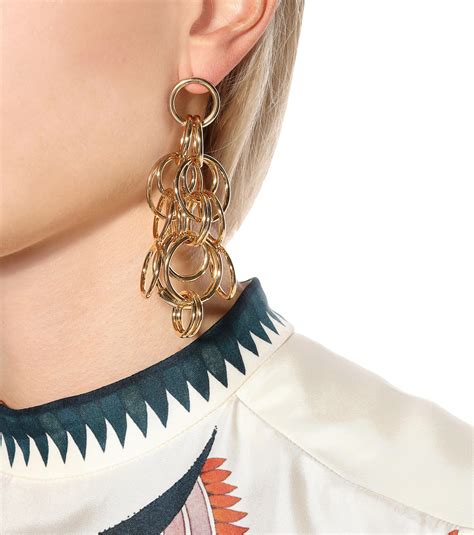 Chloé Drop Hoop Earrings In Gold Metallic Lyst