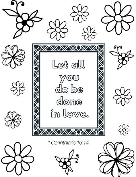 Download and print this coloring page to help teach your kids about the new testament book of 1 corinthians. Bible-verse-coloring-page-1-1