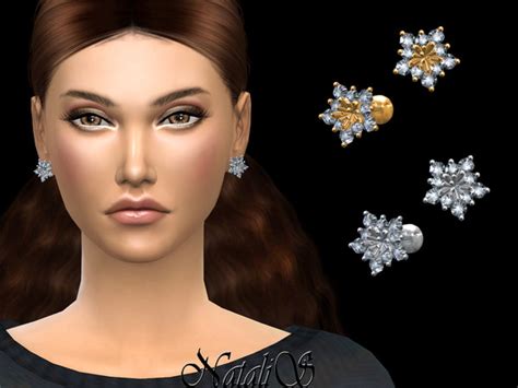 The Sims Resource Nataliswinter Flower Earrings
