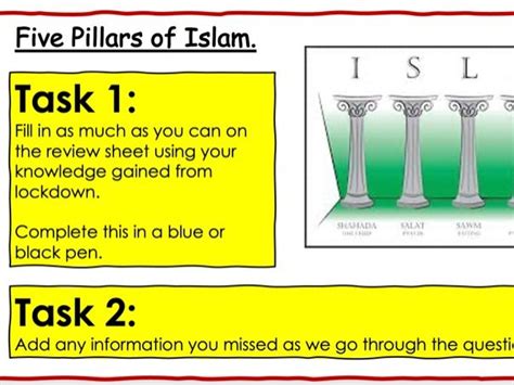 5 Pillars Of ~islam Reviewrevision Lesson Teaching Resources