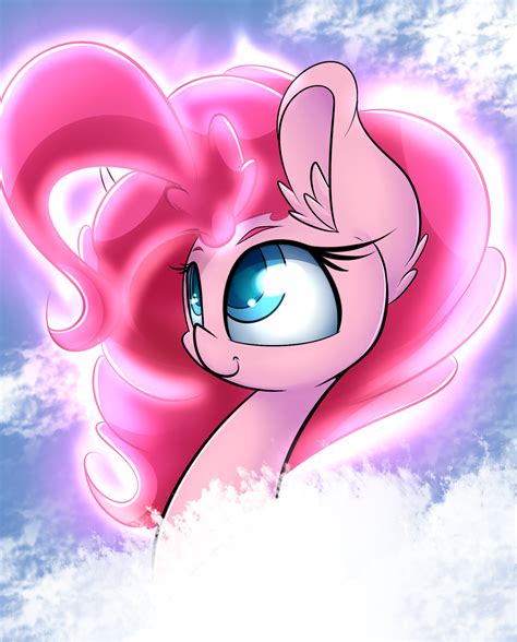 Safe Artist Madacon Pinkie Pie Ear Fluff Female Portrait Smiling Solo Derpibooru