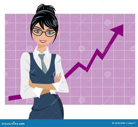 Successful Business Woman Graph Stock Vector Illustration Of Elegance Polka 53307438