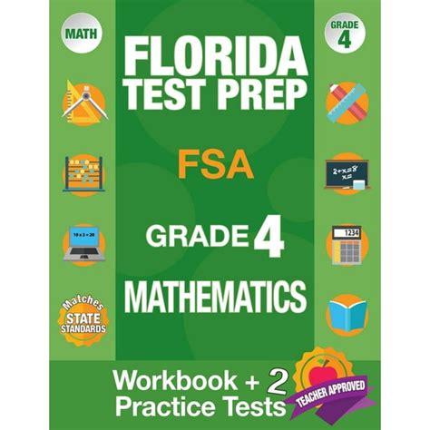 Florida Test Prep Fsa Grade 4 Mathematics Math Workbook And 2 Fsa