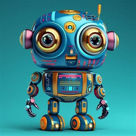 Premium Ai Image A Blue Robot With A Blue Face And The Words Robot On It