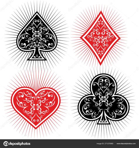 Playing Card Suits Vintage Stock Vector By ©amid999 271270560