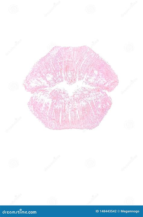 Pink Lipstick Kiss Imprint Of Pink Lips Stock Photo Image Of
