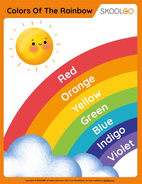 Colors Of The Rainbow Free Worksheet Skoolgo