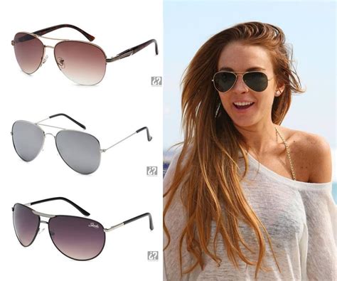 Lindsay Lohan Rocking A Classic Pair Of Aviators At The Beach These