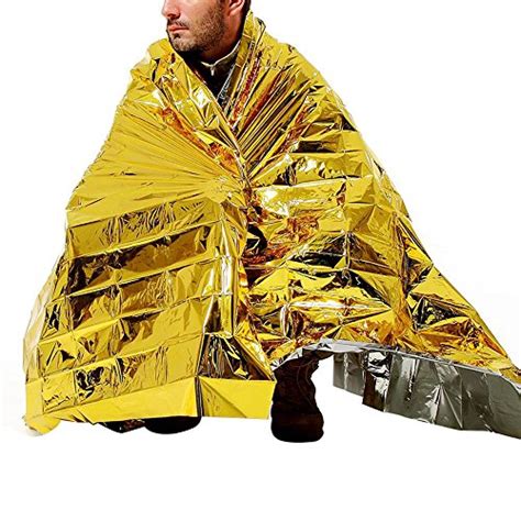 Supowtm New Foldable Gold Emergency Blanket Rescue Solar Thermal