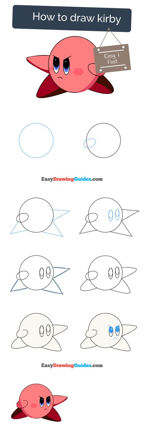 Learn How To Draw Kirby Easy Step By Step Drawing Tutorial For Kids