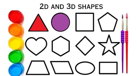 Learn 2d And 3d Shapes Drawing Color For Kids I Learning Videos For