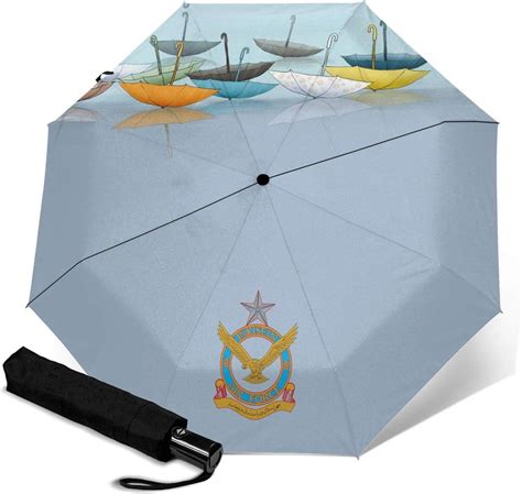 Army Aviation With Wing And Shield Windproof Travel Umbrella Automatic Tri Fold